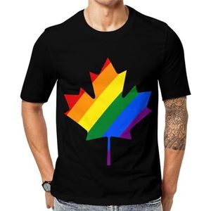 Canada LGBT Pride grafisch T-shirt met korte mouwen voor heren ronde hals print casual T-shirt S