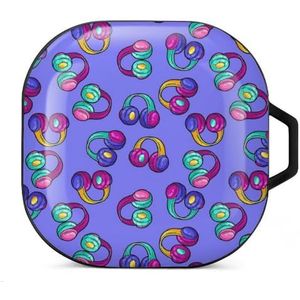 Muzikale hoofdtelefoon oordopjes hoesje compatibel met Samsung Hard Shell beschermhoes zwart-stijl