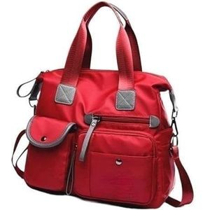 Nylon Crossbodytassen for dames Casual Grote capaciteit Handtassen for dames Crossbodytassen for dames Waterdichte tassen Schoudertassen for dames (Color : Red, Size : 34x30x13cm)