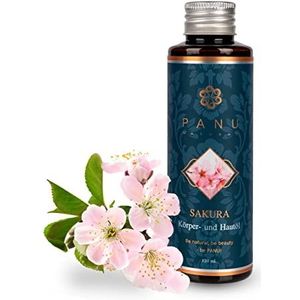 Panu Natural Massage Oil Sakura - Voedende lichaamsolie om te masseren - Huidolie met hydraterend effect - Premium Lichaamsolie - Veganistische massageolie om te ontspannen
