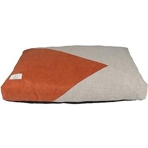 D&D Home, Hondenkussen Maddy M, 90 x 65 x 11 cm, beige/oranje, traagschuim, super comfortabel, wasbaar, met antislip onderkant, geweven binnen- en buitenkussen