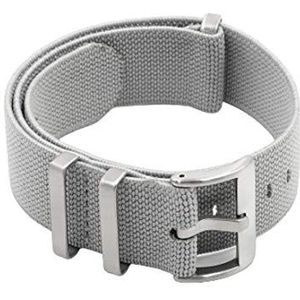 Horlogebandjes voor mannen en vrouwen, horlogeband Nylon band elastische riem horlogeband 18 mm/20 mm/22 mm horlogeband vervanging uit één stuk (Color : Gris, Size : 18mm Silver Buckle)
