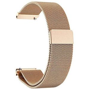 Heren dames roestvrij staal magnetische armbanden snelspanner horlogeband 14 mm 16 mm 18 mm 20 mm 22 mm, zilver zwart goud roségoud, rood/zwart., 22mm, Armband