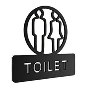 Toiletbord, hoogwaardige acryldeurstickerbewegwijzering, toilethuisnummer, toiletbadkamer mannen vrouwen aangepaste borden (grijsachtig bruin 18x18cm) (ivoor 15x15cm) (ivoor 18x18cm) (Color : Beige,