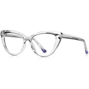 kachawoo Blauw Licht Blokkerende Bril Voor Vrouwen Cat Eye Bril Frame TR90 Frame Bril Mode, Transaprent, Large