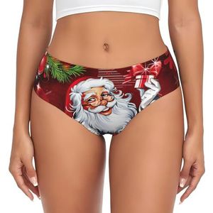 yagDAA Kerstman Xmas Gifts Print Womens Ondergoed Zachte Stretchy Bikini Slips Knickers Dames Hipster Slipje Onderbroek, Zwart, XXL