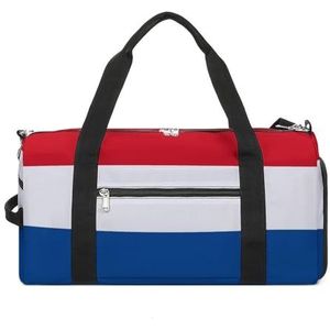 Vlag van Nederland Reizen Gym Tas met Schoenen Compartiment En Natte Zak Grappige Tote Bag Duffel Bag voor Sport Zwemmen Yoga