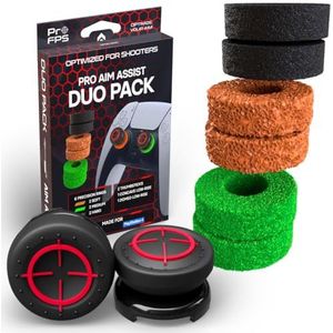 ProFPS Duo Pack – Geschikt voor PS5 & PS4 – Set van 6 Precision Rings + 2 Thumbsticks – eSports Grip Accessoires voor PlayStation Controller – Anti-Slip Performance Kit – Mixed Hardheid