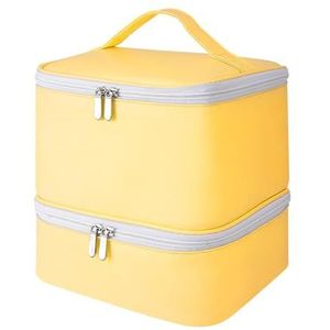 Nbhuiakl Manicure Kit Organizer Tas | Grote Capaciteit Nagelverf Organizer | Nagellak Case | Macaron Design Nagellak Tas | Schoonheid Reistas | Opbergtas voor Nagellak, Geel, Refer to,