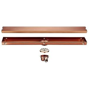 KJJFIPCXP Roestvrij stalen badafvoer rechthoekige lineaire tegel in roségoud 800/900/1000 mm in de badkamer afvoer (1000 mm)