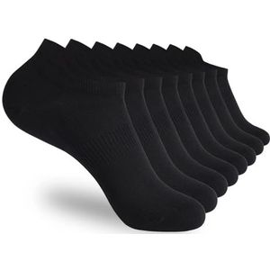 YIJIANUO 5/10 paar enkelsport hardloopsokken wit zacht dun laag top korte film heren en dames sokken, 5 paar Zwart, Eén maat