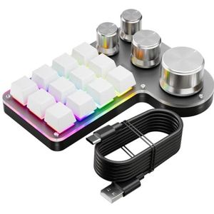 12 toetsen Bluetooth toetsenbord programmering compacte toetsenbord sneltoetsen (wit)