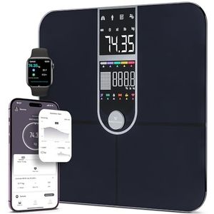 Sacoma - LED Personenweegschaal - Digitaal - Inclusief App - 17 Lichaamsanalyses