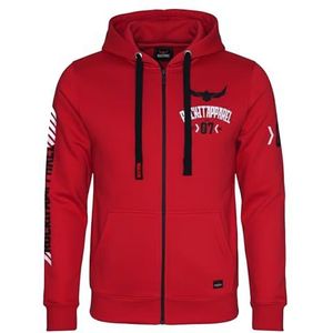 ROCK-IT Apparel I Hooded Jacket Men ""Racer 07"" I Sweatjacket Heavy Hoodie I zipper hoody I S-5XL I Ziphood met capuchon I rits en fleece binnenkant I Rood M