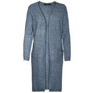 VERO MODA VMDOFFY Ls Long Open Cardigan dames, Navy Blazer Melange, M (EU)