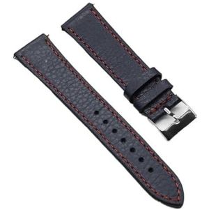 EDVENA Lederen Horlogebandje 18mm 20mm 22mm 24mm Zwart Blauw Groen Koffie Watch Band Quick Release Watch Bands Vervanging (Color : Blue red, Size : 22mm)
