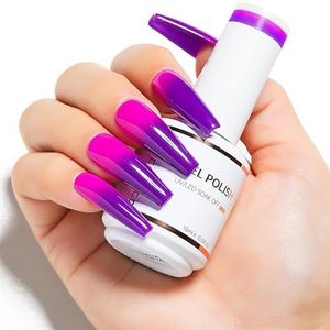 Nicedeco Temperatuur Verandering Gel Nagellak Semi Permanent Nail Gel 15ML Color Changing Nail Polish UV/LED Gellak Nail Art DIY Salon Manicure Holiday Gift 01