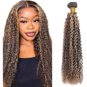 Lakaisa Curly Wave Human Hair Bundles Blonde 100% Unprocessed Brazilian Remy Hair P427 Highlight Real Hair Extensions Sew in Hair 1 Bundle No Smell for Woman 32 Inch