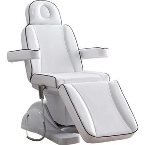 TT-YEC Wit Multifunctioneel Elektrisch Schoonheidsbed, 4 Motoren Verstelbare Massagebed Met Verstelbare Armleuningen En Hoofdsteun, Professionele Spa -Massagetafel, in Hoogte Verstelbaar,Foot control