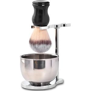 Scheerset voor heren, 3-in-1 verzorgingsset inclusief scheerborstel, scheerschaal, scheermes en borstelstandaard