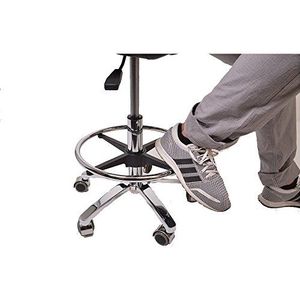 Promafit Voetring voor zadelkruk, rolkruk, werkkruk, draaikruk, eenvoudig te monteren en in hoogte verstelbaar, reserveonderdeel van aluminium, hoogwaardige kwaliteit, voor alle gangbare krukken