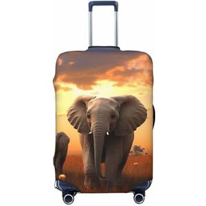 BTCOWZRV Leuke Wilde Olifant Bagage Cover Elastische Wasbare Koffer Protector Anti-Kras Reisbagage Covers Stofdichte Bagage Case Covers Draagbare Koffer Covers Fit 45-70 cm Bagage, Zwart, XL