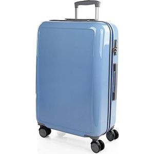 ITACA - Middelgrote Koffer. Suitcase - Medium Trolley Reiskoffer van ITACA. Lichtgewicht Polycarbonaat Harde Schaal 4 Wielen Cijferslot 702660, Blauw