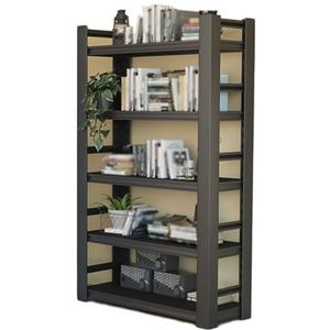 5 Kubus Boekenplank, 5 Lagen Display Boekenkast Opbergrek, Eenvoudige Boekenplank Met Wielen, Geschikt For Woonkamer, Kinderkamer, Leeshoek(Black,60X30X160cm)