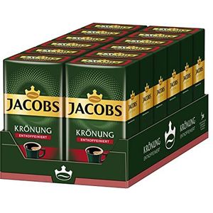 Jacobs Filterkoffiekroon ontcafeïneerd, verpakking van 12 stuks, 12 x 500 g gemalen koffie