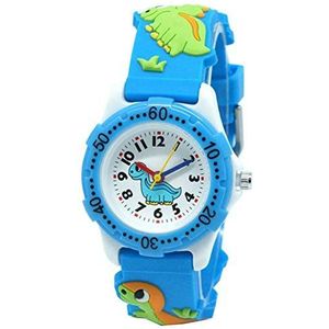 Kinderhorloges voor jongens en meisjes, waterdichte klok quartz horloge met 3D dinosaurus cartoon siliconen band cadeau voor kinderen