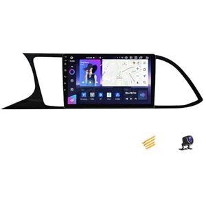 ZARAPLUS Android 13 2 DIN Bluetooth Autoradio 9 Inch Touchscreen Voor Seat Leon 2012~2018 Car Stereo Met AHD Achteruitrijcamera/GPS Navigatie/Stuurwielbediening/Multimediaspeler,NF7