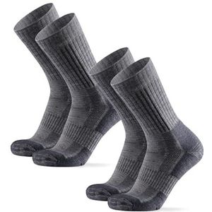 DANISH ENDURANCE Premium Outdoor Wandelsokken, Merinowol, Wandelsokken, voor Mannen & Vrouwen, 2-Pack, Lichtgrijs, 43-47