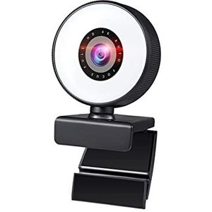 Webcam, Webcam 4K Mini-webcamera for Pc Computer laptop met microfoon auto focus licht video webcam 108 0P 2K Live webcam accessoires(2k (With Tripod))