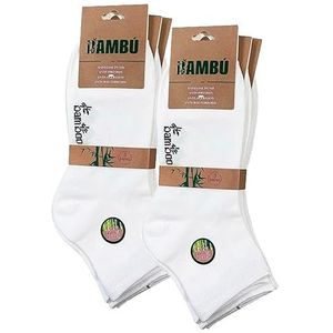 JOPHY & CO. Bamboesokken, uniseks, voor dames en heren, kort model van bamboe, zacht en ademend, artikelnummer 7020, wit, 6 paar, 35-40 EU