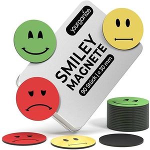 Zeller koelkast/whiteboard magneten smiley - 6x - 3 cm | Fun en Feest