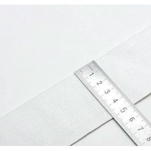 5 Meter Naai Elastische Band Zware Stretch Hoge Elastiek Brei Elastische Band voor Naai Tailleband Elastisch Wit zwart 10-60MM-50mm Wit 5 Meter
