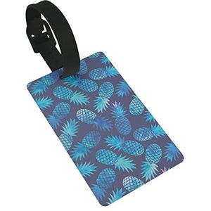 Bagagelabel voor koffer koffer tags identificatoren voor vrouwen mannen reizen snel spot bagage koffer blauwe ananas