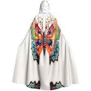 DURAGS Borduurwerk kleurrijke vlinder unisex Halloween kostuum cape - volwassenen feestdecoratie mantel, capuchon cape voor alle gelegenheden