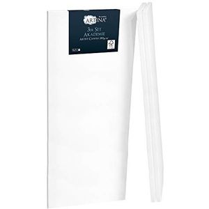 Artina FSC® Schildersdoeken - 3 Stuks - 40x100 cm Academie Canvas Schildersdoek - Set van 3 - Dubbel Geprimed Doek Gerekt Schildersdoeken Wit