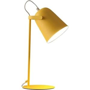Tafellamp Bedlamp Smeedijzeren Tafellamp Nachtkastje Lamp Bureaulamp Eenvoudige E27 Verlichting Bureaulamp Bedlampje Banklamp (Color : Yellow, Size : Push Button Switch)