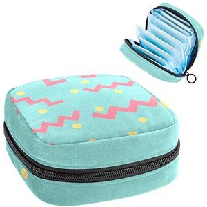 Periode Pouch Draagbare Tampon Opbergtas,Tampon Houder voor Portemonnee Vrouwelijke Product Organizer, stijl uniek vers patroon, Meerkleurig, 4.7x6.6x6.6 in/12x17x17 cm