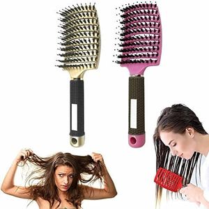 Voremy Ultra Detangler Magic Brush, Anti-Static Boar Bristle Hair Brush, Fast Blow Drying Hairstreaq Detangling Brush, Wet Or Dry Use For Men,Women, Kid Long,Thick,Thin,Curly, Tangled Hair (Golden)