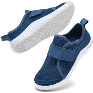 Waterschoenen Kids Strandschoenen Jongens Meisjes Zwemschoenen Mesh Aqua Schoenen Haak-Loop Zwembad Zee Schoenen, Donkerblauw, 13 UK Child
