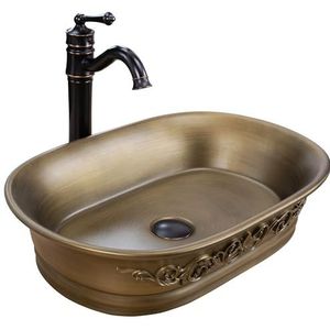 Rea Opbouwspoelbak WILMA RUSTIC Badkamergootsteen 550 x 380 x 130 mm Keramiek (gewreven koper)