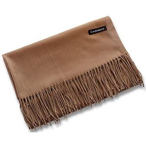 Merk Luxe grote super zachte wol Blended sjaal (Camel)