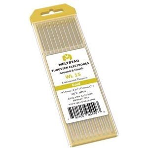Meltstar TIG Welding Tungsten Elektroden 1,5% Lanthanated Tungsten 1/16"" x 7"" (Goud, WL15) 10-Pack