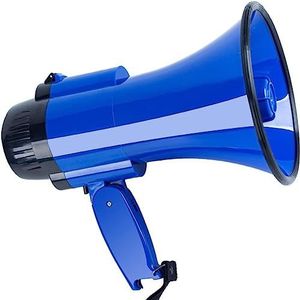 Megafoonluidspreker Megafoon 30 Watt vermogen Alarmmodi met volumeregeling en riem for balspel Cheerleading oefenmicrofoon (blauw)