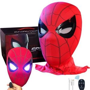 CMJSGG Spider Hero Masker Afstandsbediening Beweegbare Mechanische Ogen, Realistische Spider Super Hero Volledige Masker Bewegende Lenzen Cosplay, Draagbaar Film Prop Masker Geweldig Cadeau voor