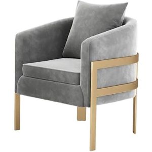 Moderne fluwelen fauteuil met gevleugelde rugleuning, enkele bank, gestoffeerde meubelbank, for woonkamer, slaapkamer, thuiskantoor(Color:Grey)