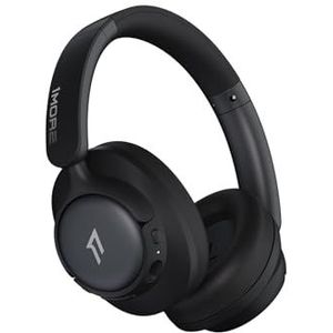1MORE Over Ear Bluetooth Hoofdtelefoon, Draadloze Hoofdtelefoon Met Hybride Actieve Ruisonderdrukking, Hi-Res Audio, On-Ear Oordopjes, Bekabelde Modus Beschikbaar, Multipoint-Verbinding, 90H(Zwart)
